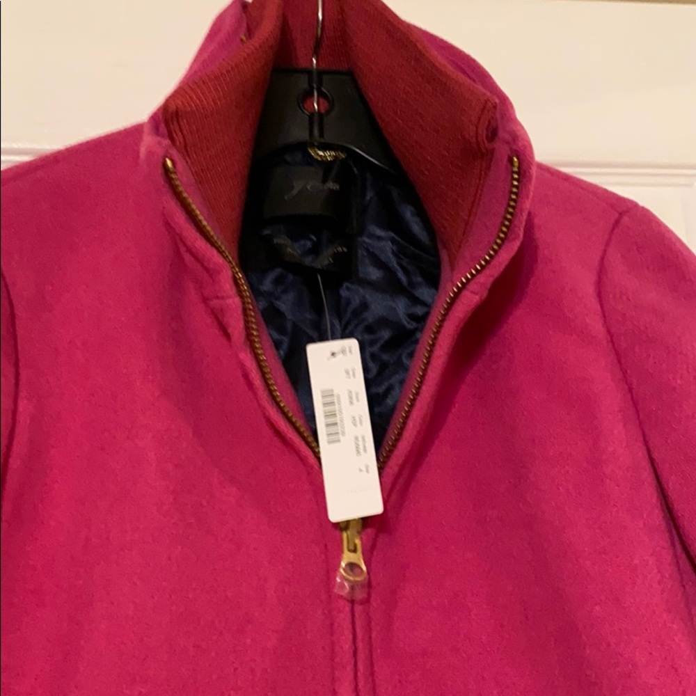 NWT J. Crew Lodge Coat Heather Sapphire Pink Sz 4